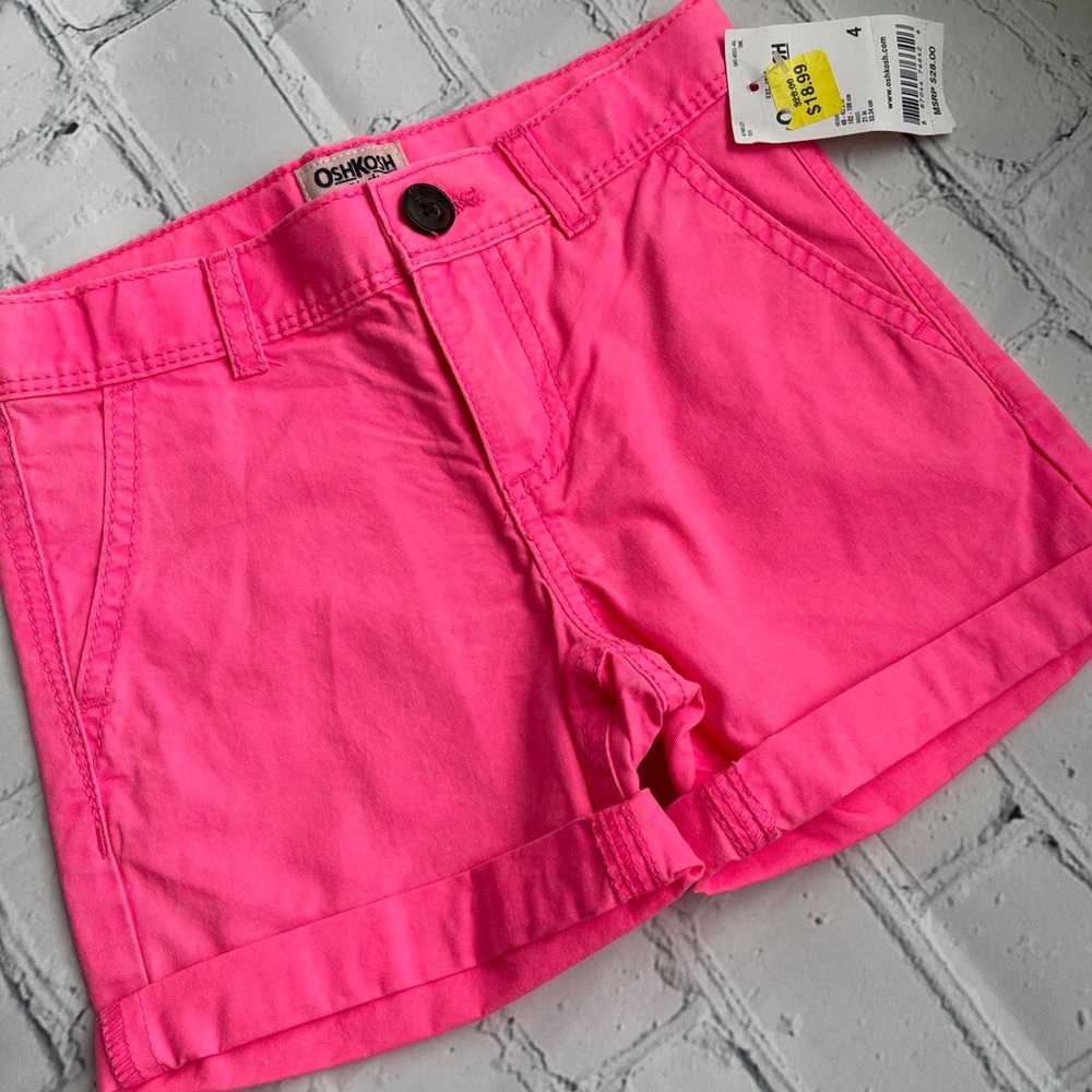 NWT OshKosh Neon Pink Chino Shorts